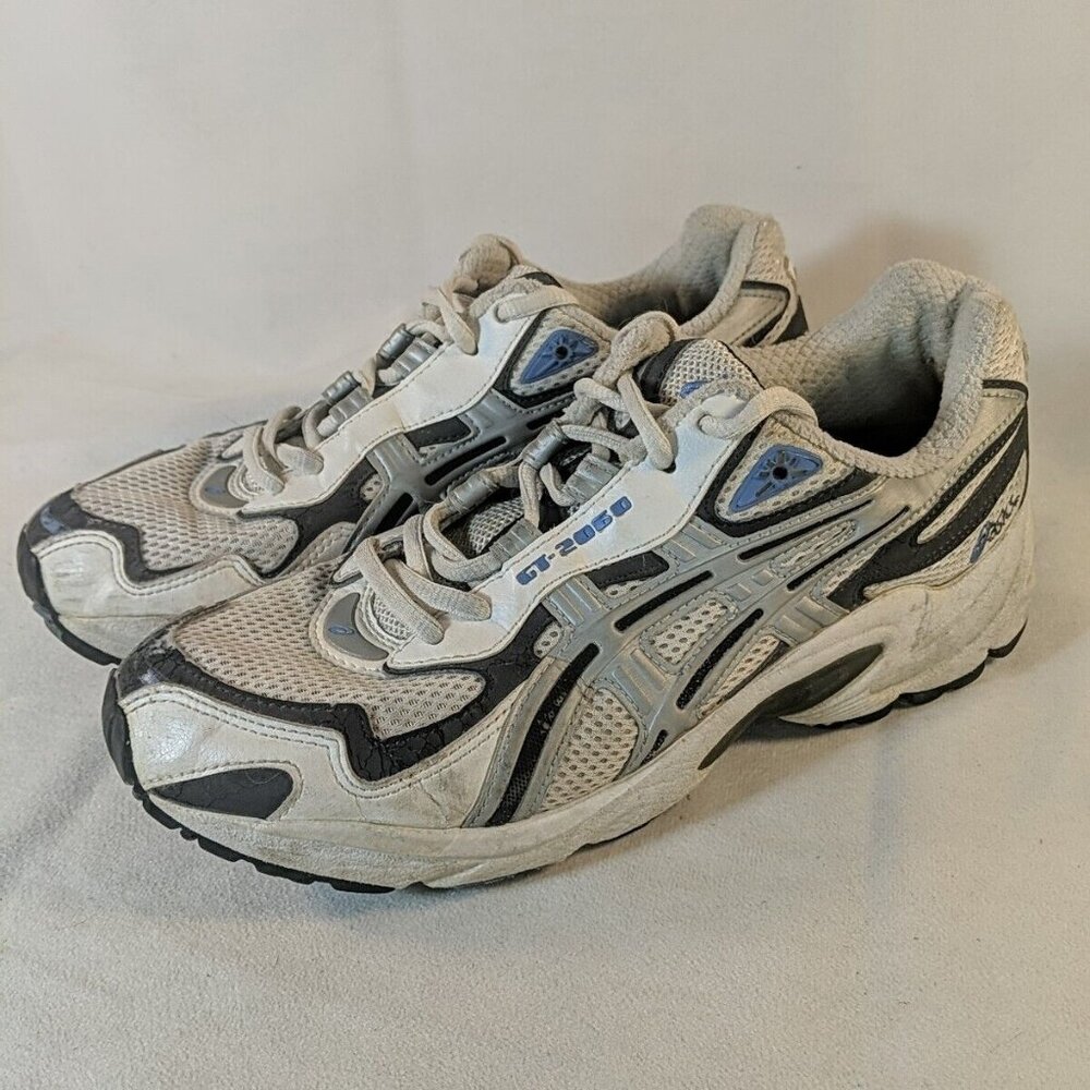 Asics GT-2060 Duomax TN153 White Blue Grey Womens US 9 F360301 Sneakers Shoes